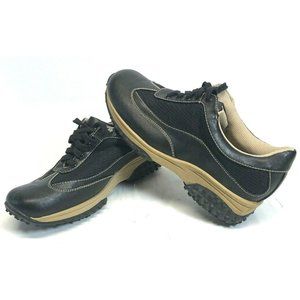 CA Collection by Carrini Womens Black Tan Lace-Up WALKING SHOES 7